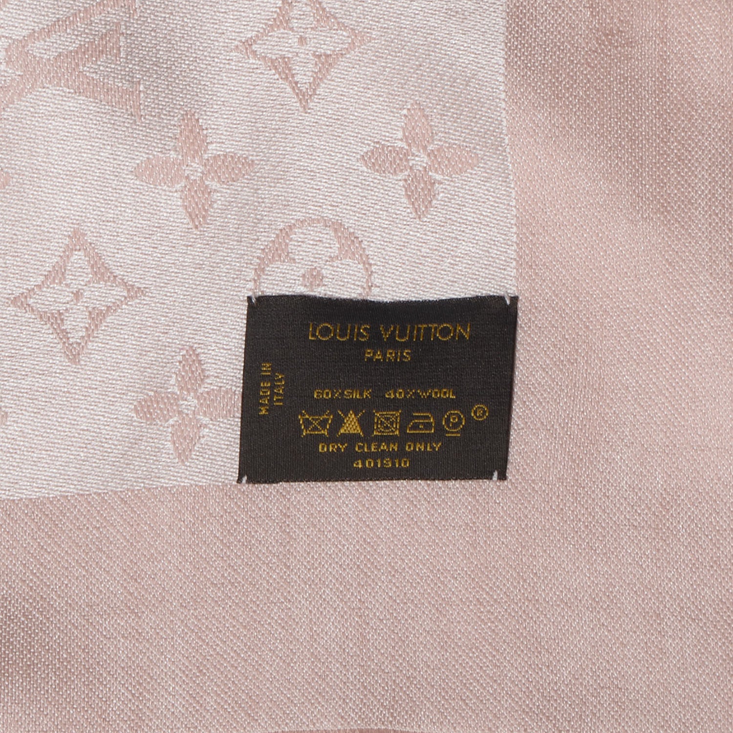Louis Vuitton Silk Wool Monogram Denim Shawl Rose 5 of 5