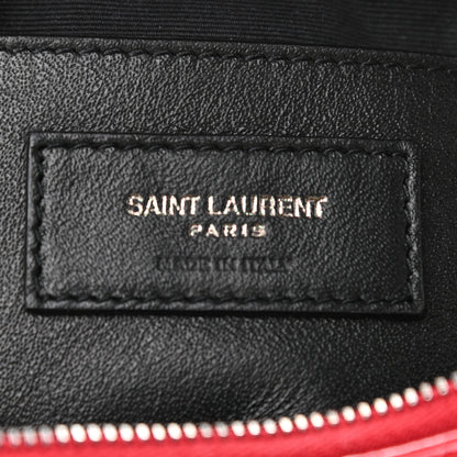 Saint Laurent Patent Crocodile Embossed Sac Coeur Heart Shaped Clutch Red 6 of 8