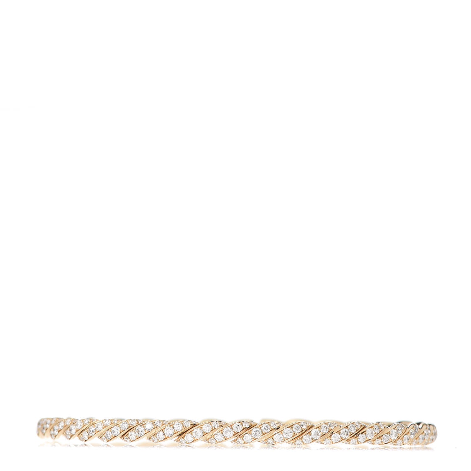 David Yurman 18K Yellow Gold Diamond 3.5mm Paveflex Single Row Bracelet 1 of 5