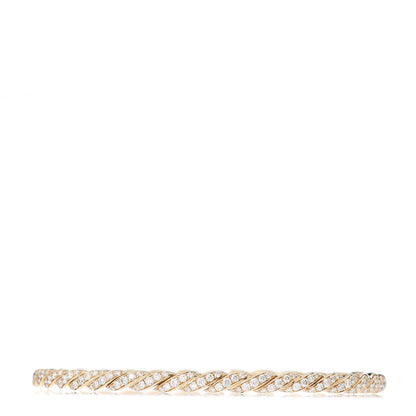 David Yurman 18K Yellow Gold Diamond 3.5mm Paveflex Single Row Bracelet 1 of 5