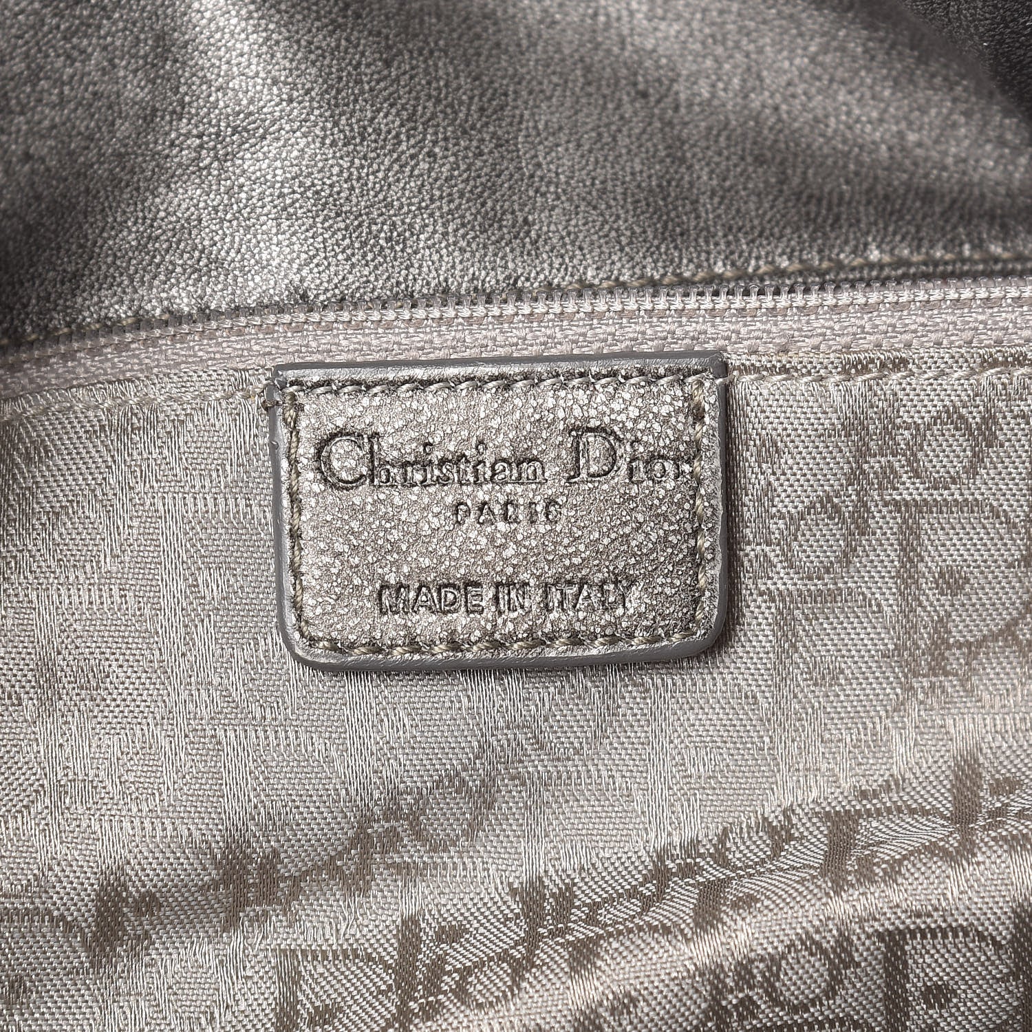 Christian Dior Metallic Lambskin Cannage Flap Shoulder Bag Silver 6 of 13