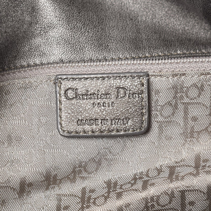 Christian Dior Metallic Lambskin Cannage Flap Shoulder Bag Silver 6 of 13