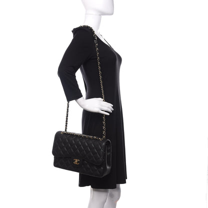 Chanel Caviar Quilted Jumbo Double Flap Black 2 of 11