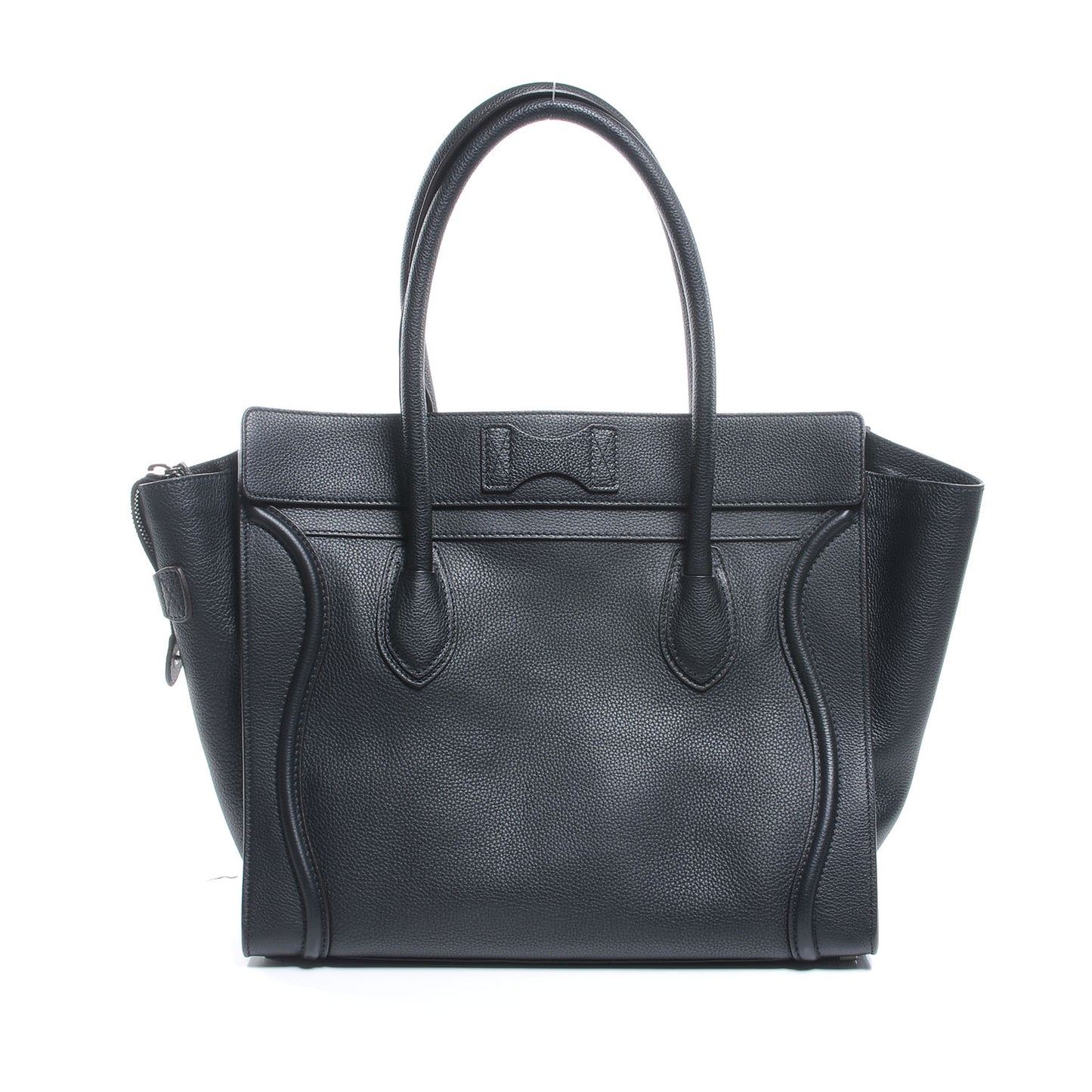 Drummed Leather Shoulder Luggage Black