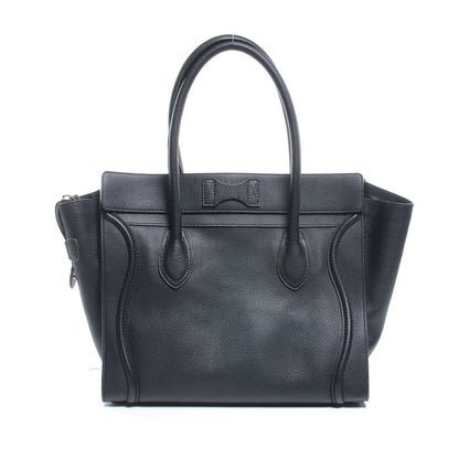 Celine Drummed Leather Shoulder Luggage Black 3 of 7