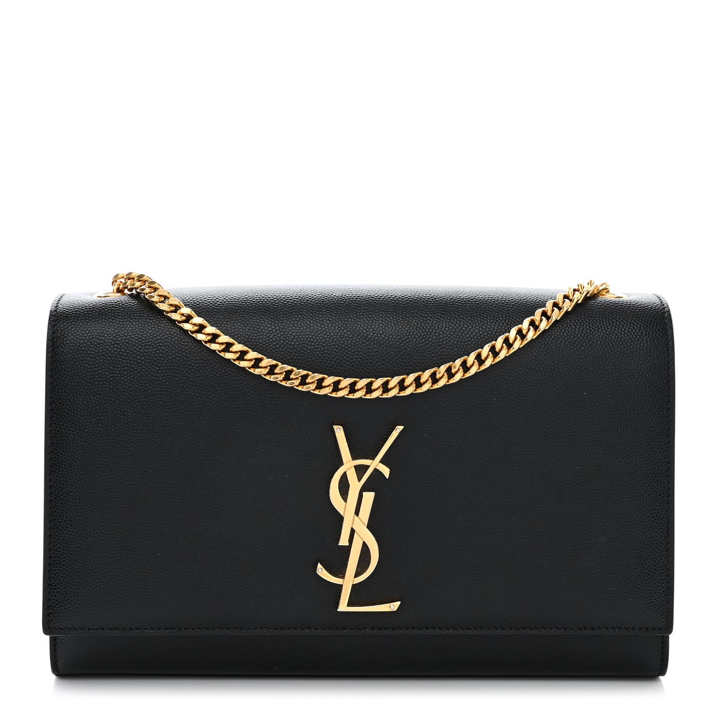 Grain De Poudre Medium Classic Monogram Kate Satchel Black