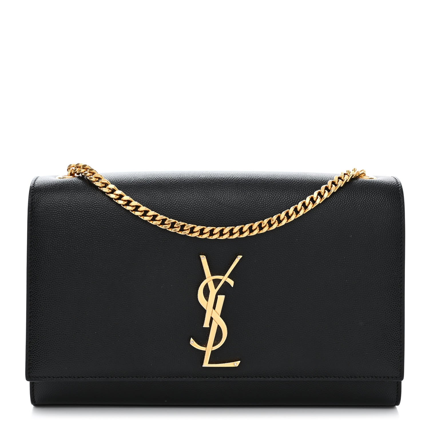 Saint Laurent Grain De Poudre Medium Classic Monogram Kate Satchel Black 1 of 13