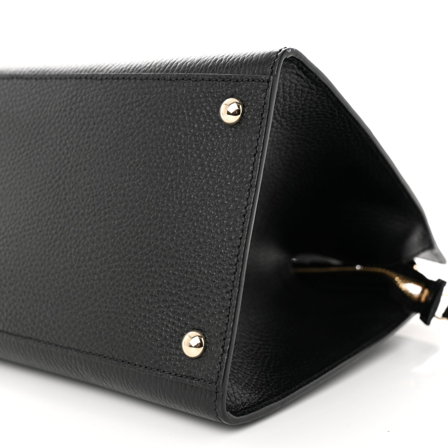 Pebbled Calfskin Large Soho Top Handle Satchel Black