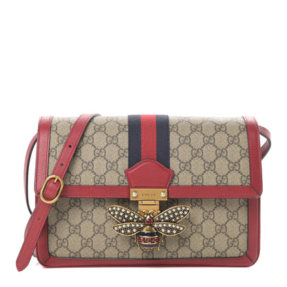 Gucci GG Supreme Monogram Medium Queen Margaret Shoulder Bag Red 1 of 12