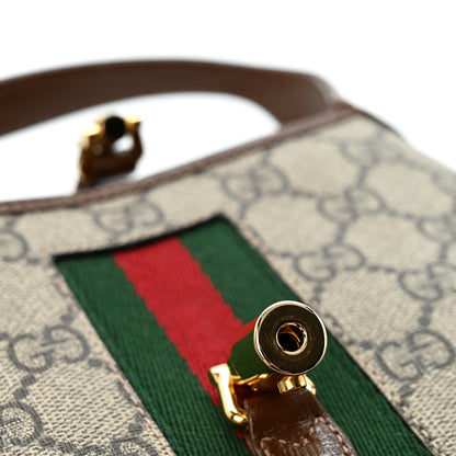 Gucci GG Supreme Monogram Azalea Calfskin Web Mini Jackie 1961 Hobo Beige Ebony Brown Sugar 11 of 11