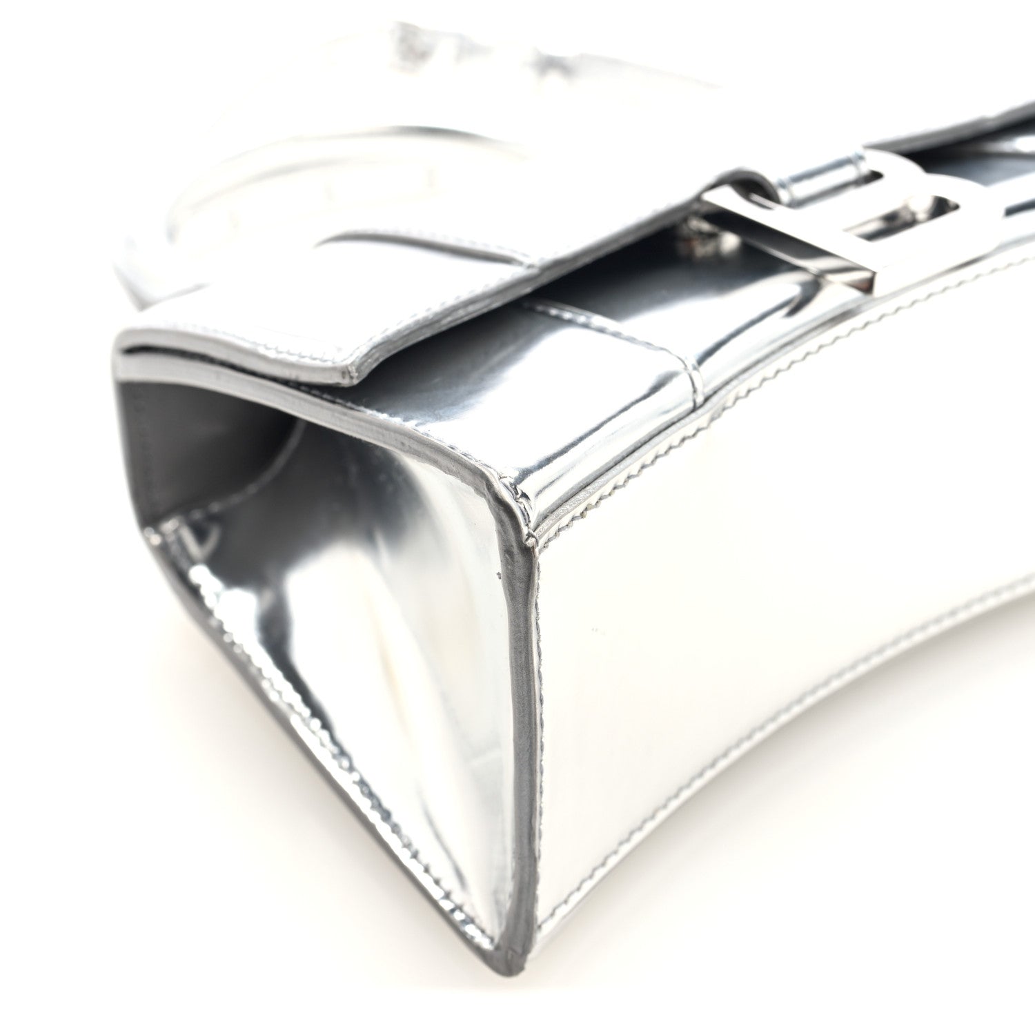 Balenciaga Metallic Calfskin Hourglass Top Handle Bag XS Silver 8 of 9