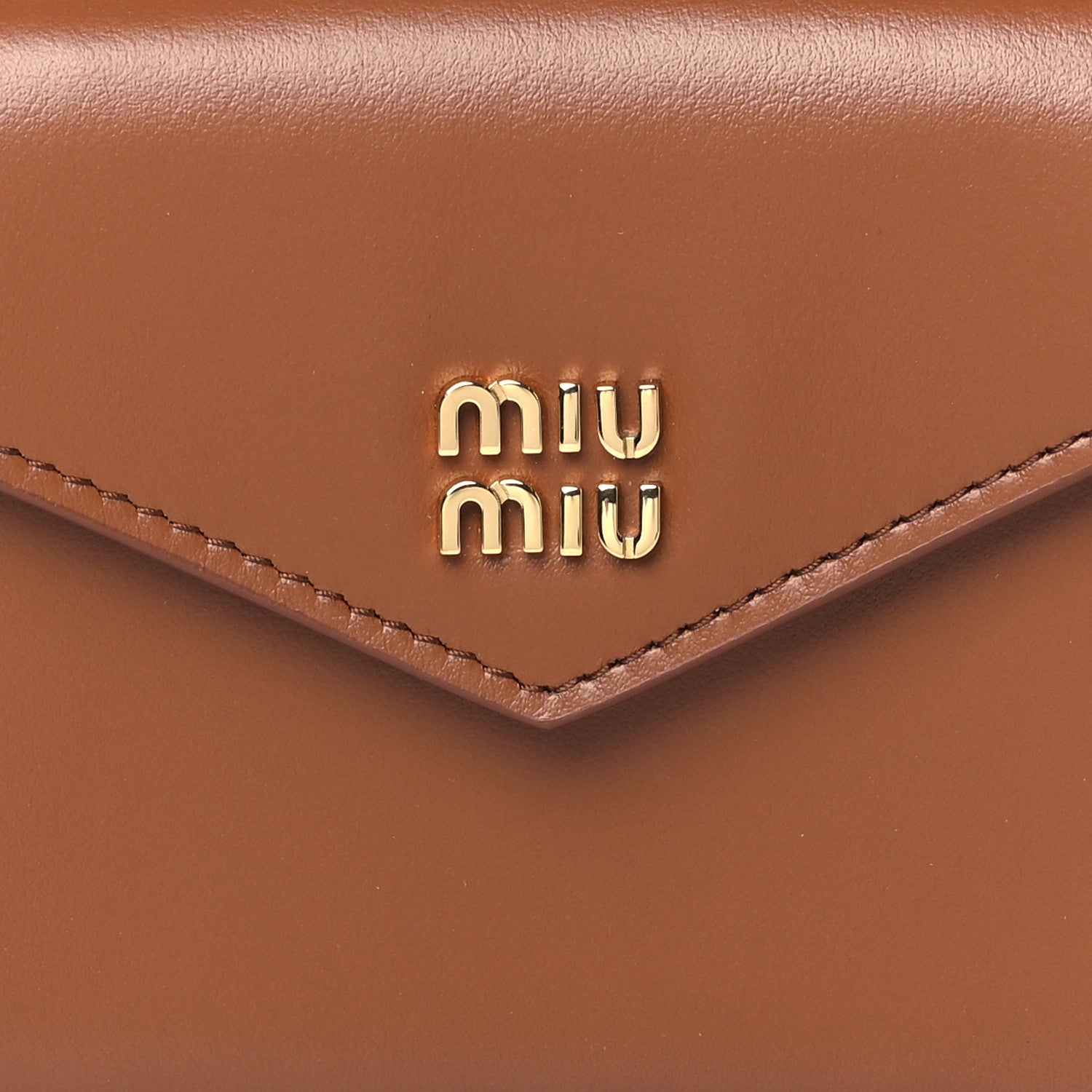 Miu Miu Nappa Compact Wallet On Strap Cognac Red 1703724