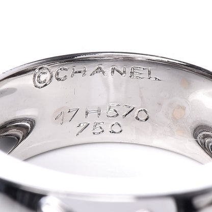 Chanel 18K White Gold Diamond Camelia Band Ring 52 6 5 of 5