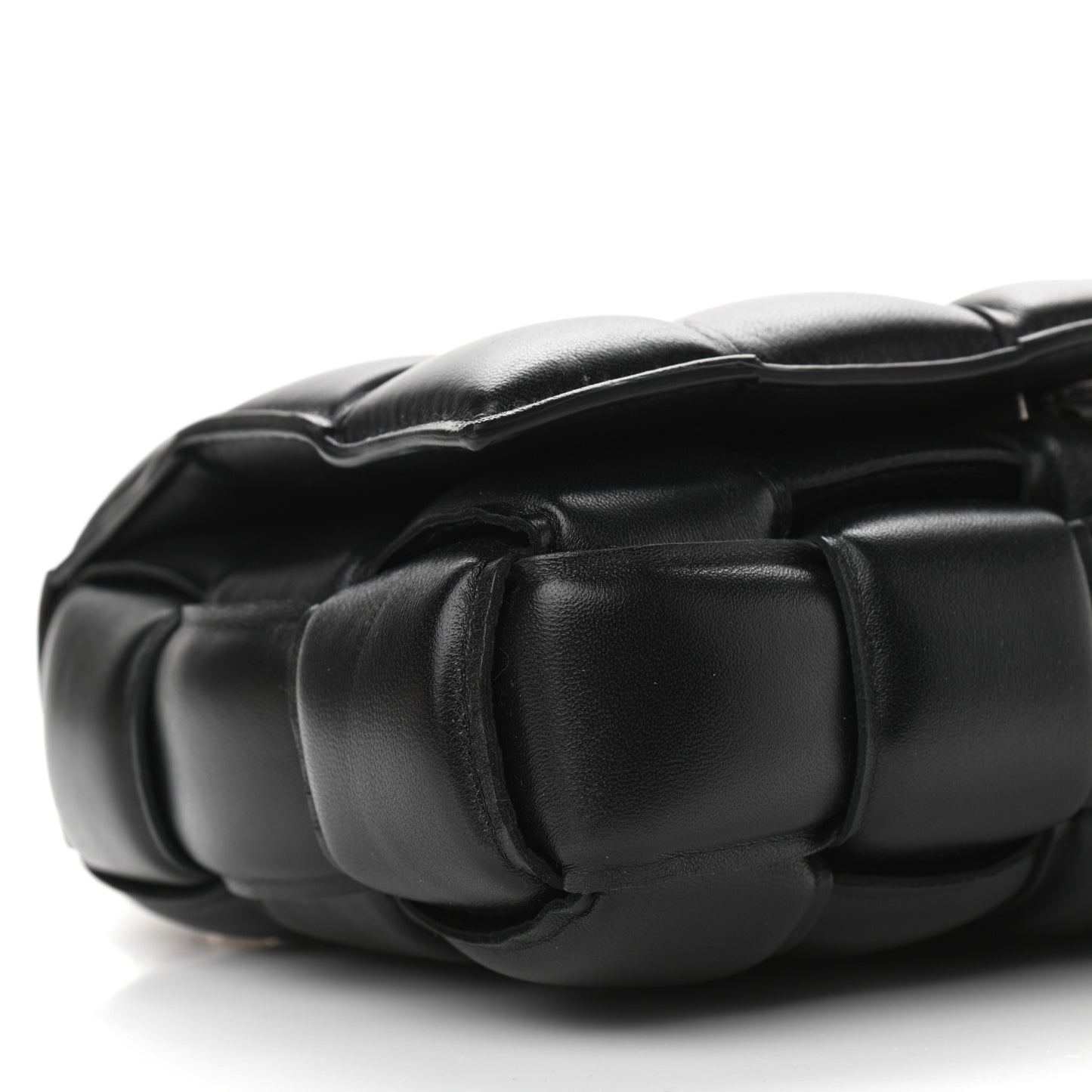 Lambskin Maxi Intreccio Padded Chain Cassette Crossbody Bag Black