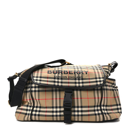 Burberry Nylon Vintage Check Logo Diaper Bag 1 of 14