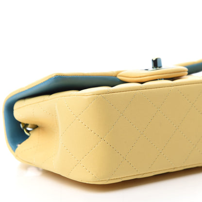 Chanel Lambskin Quilted Mini Rectangular Flap Yellow Blue 6 of 10
