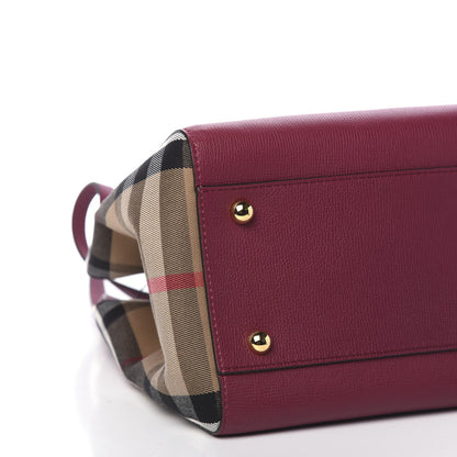 Burberry Grainy Calfskin House Check Small Canterbury Tote Berry Pink 10 of 12