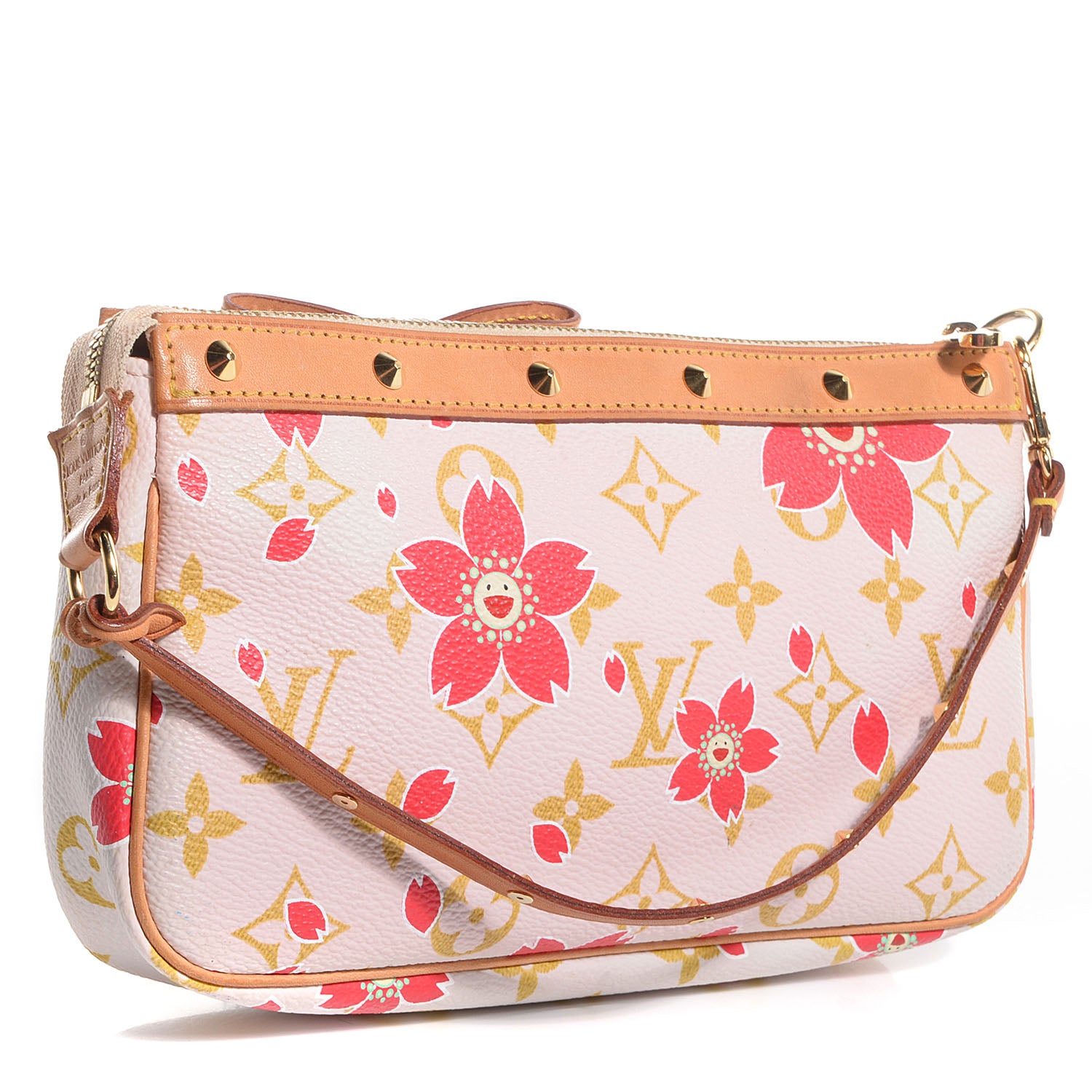 Louis Vuitton Monogram Cherry Blossom Pochette Accessories Red 3 of 8