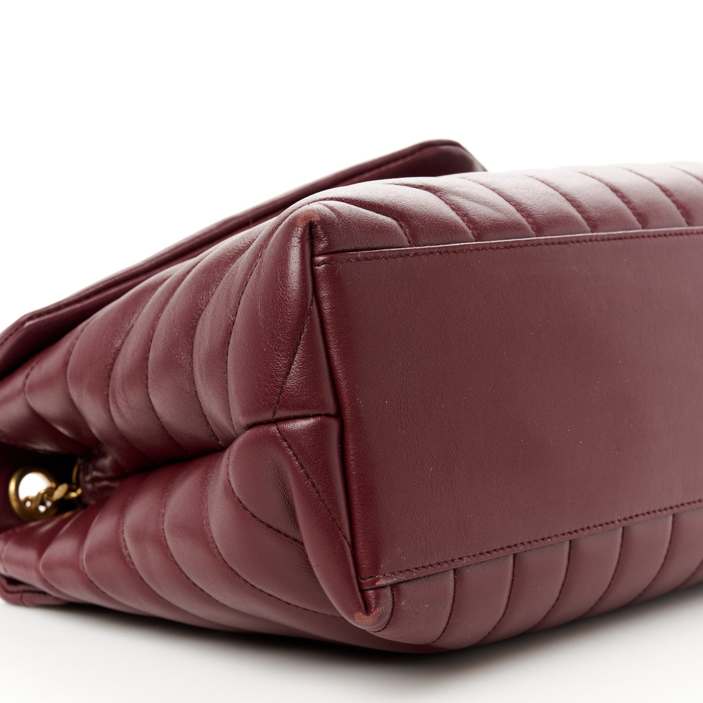 Calfskin Y Quilted Monogram Medium Loulou Chain Satchel Rouge Legion