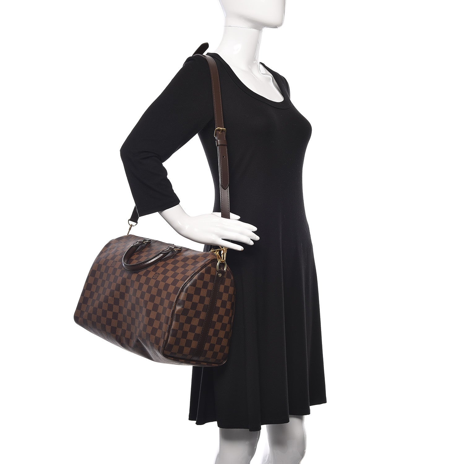Louis Vuitton Damier Ebene Speedy Bandouliere 35 2 of 10