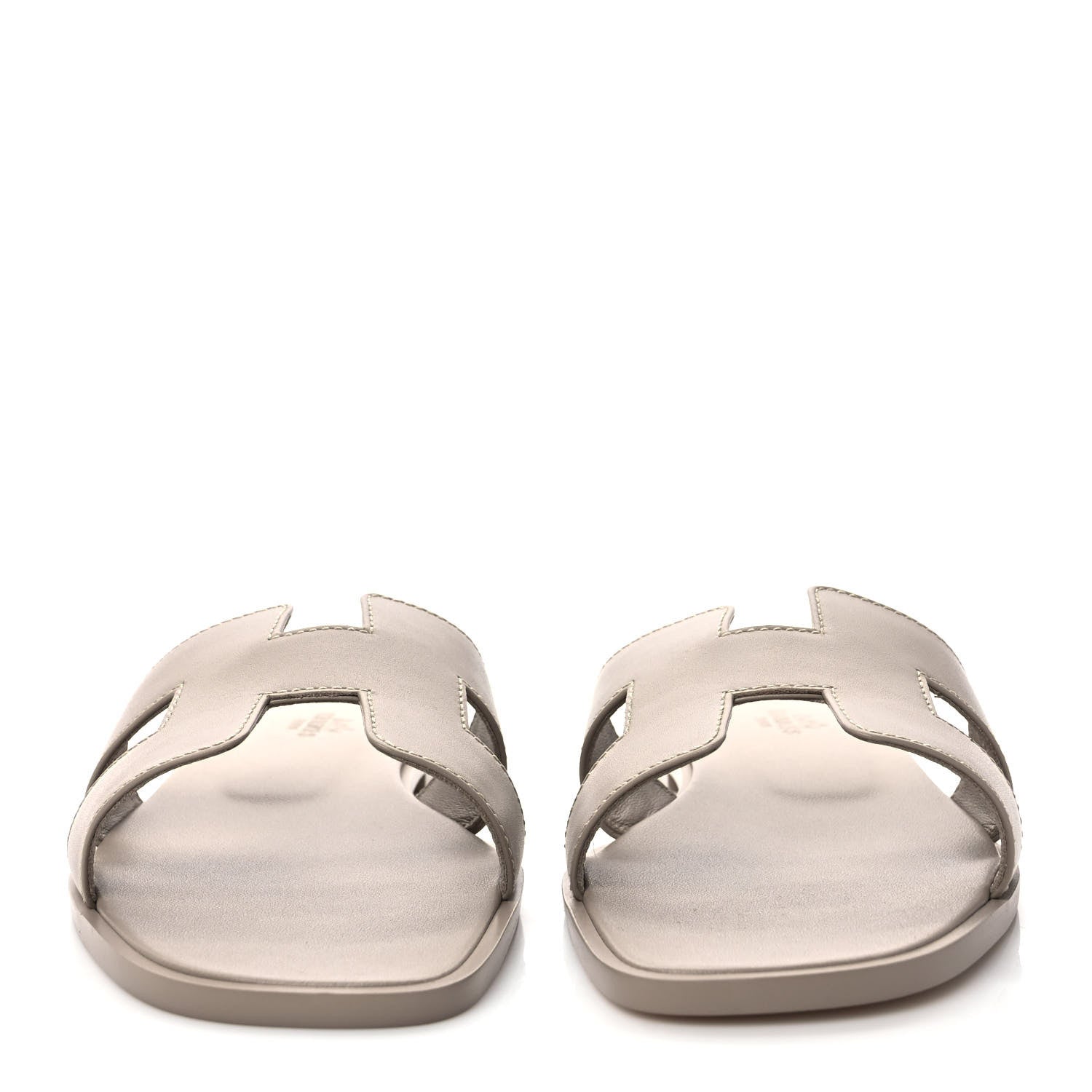 Hermes Box Calfskin Oran Sandals 39 Beige Mastic 2 of 9