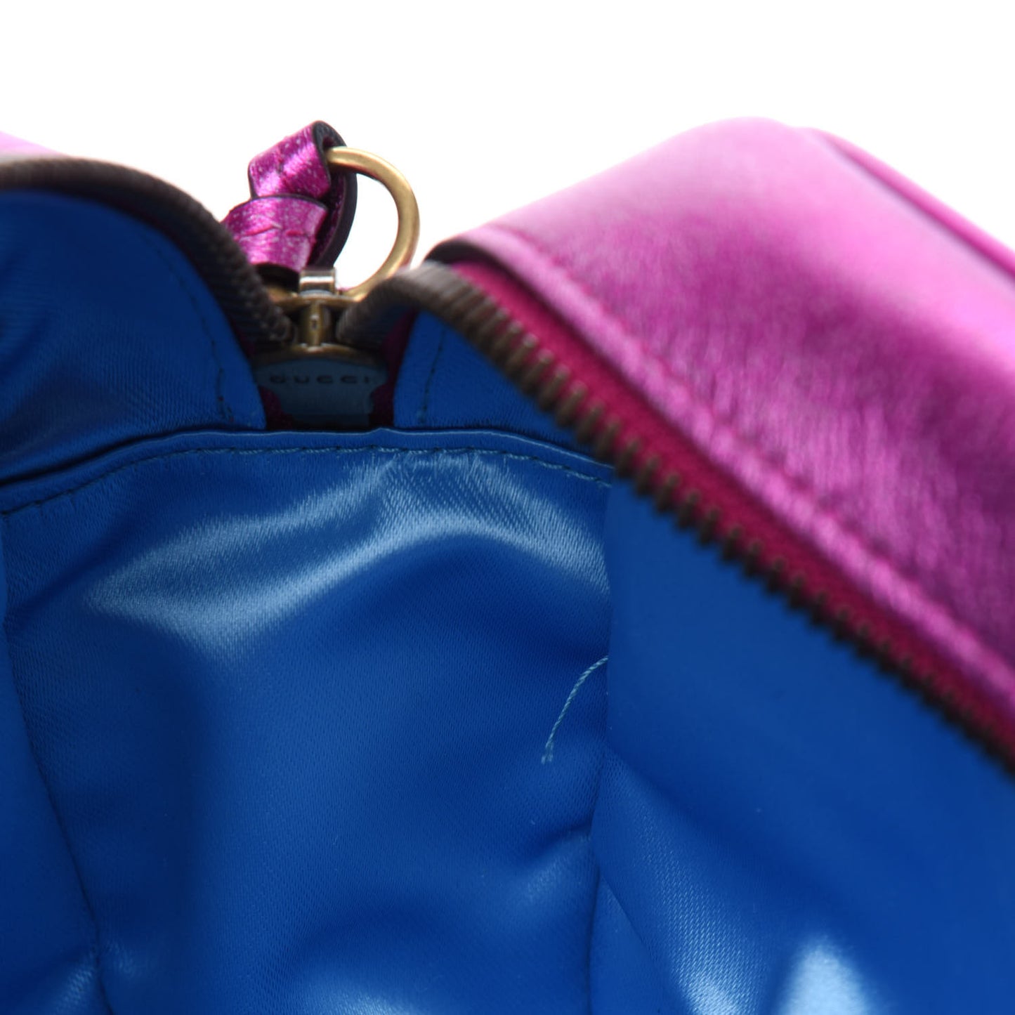 Laminated Nappa Matelasse Small GG Marmont Chain Shoulder Bag Fuxia Rosso Rosa