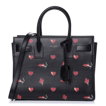 Saint Laurent Calfskin Heart Bolts Baby Sac De Jour Black 1 of 9