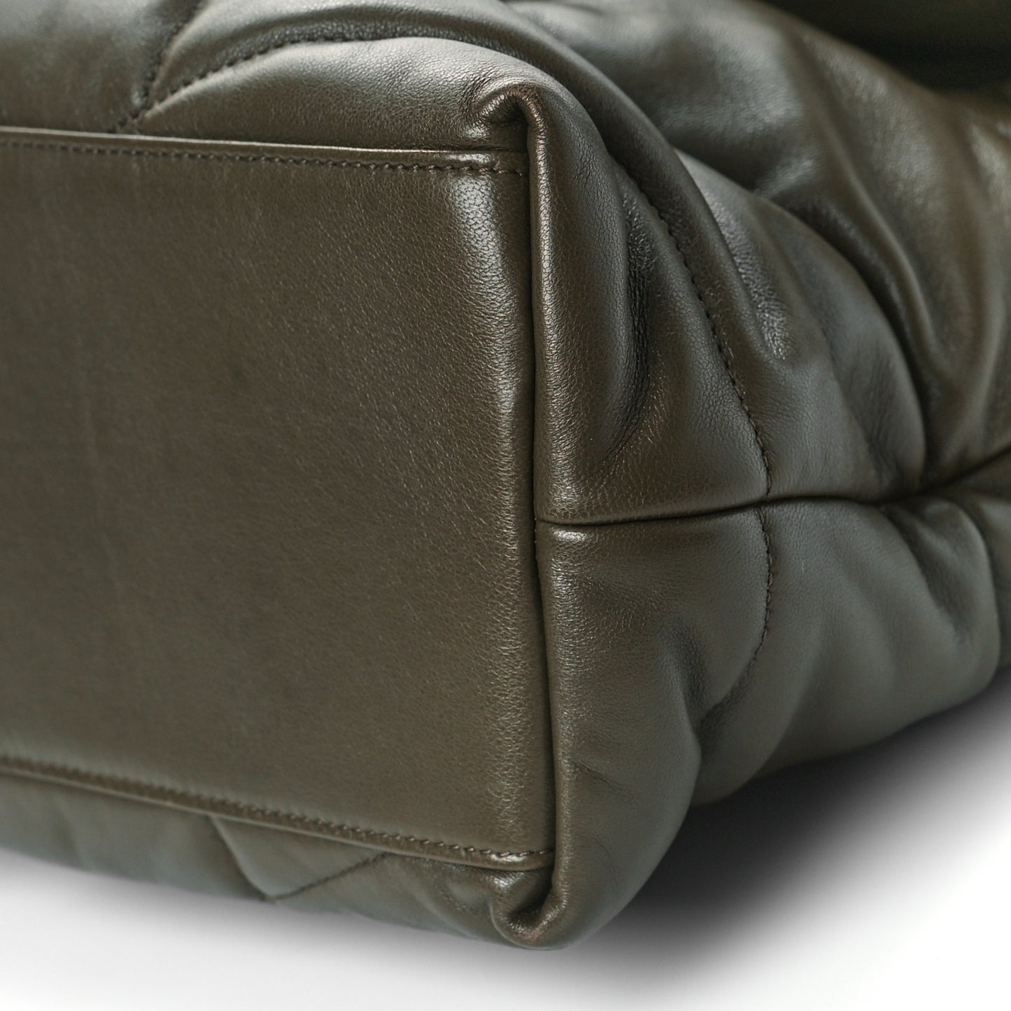 Lambskin Quilted Medium Loulou Puffer Monogram Chain Satchel Seaweed