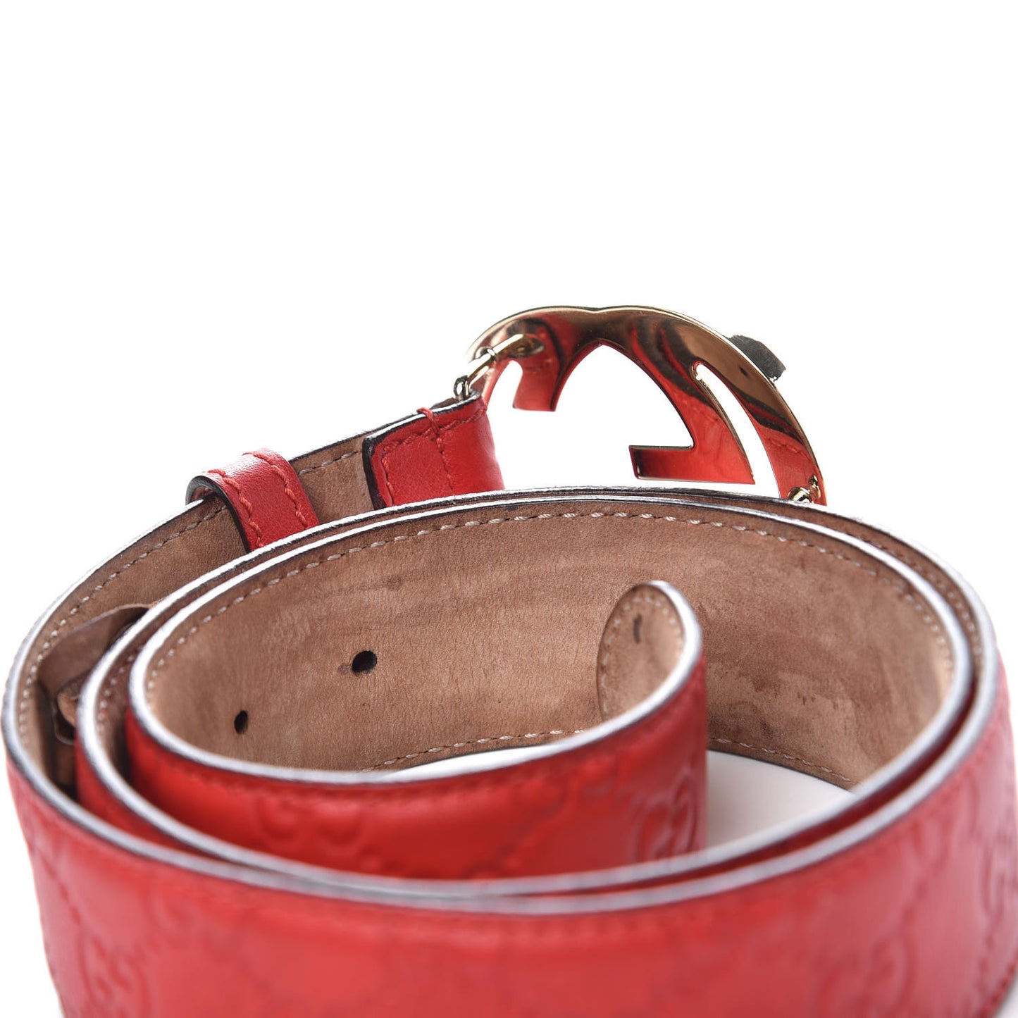 Guccissima Signature Interlocking G 40mm Belt 90 36 Red