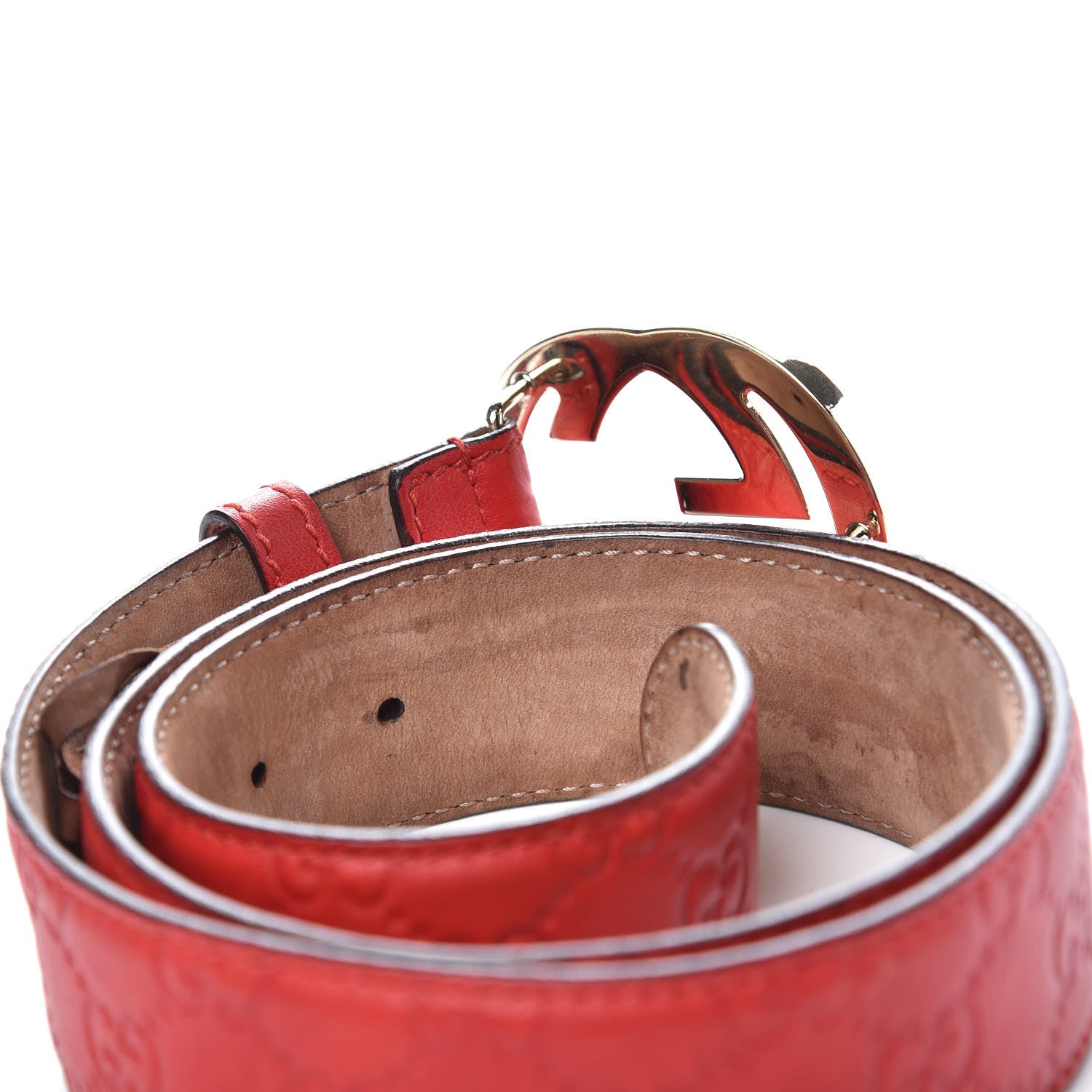Gucci Guccissima Signature Interlocking G 40mm Belt 90 36 Red 8 of 11
