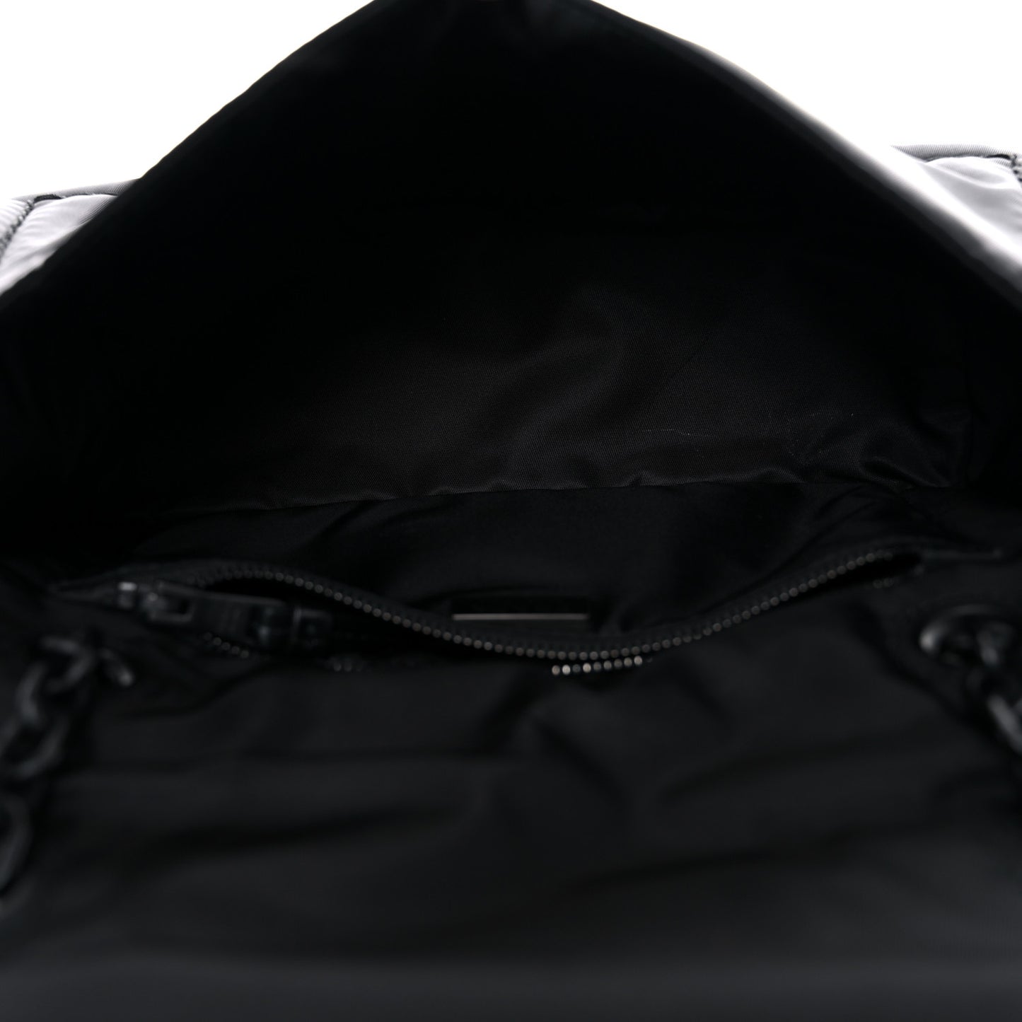 Tessuto Nylon Padded Chain Shoulder Bag Black