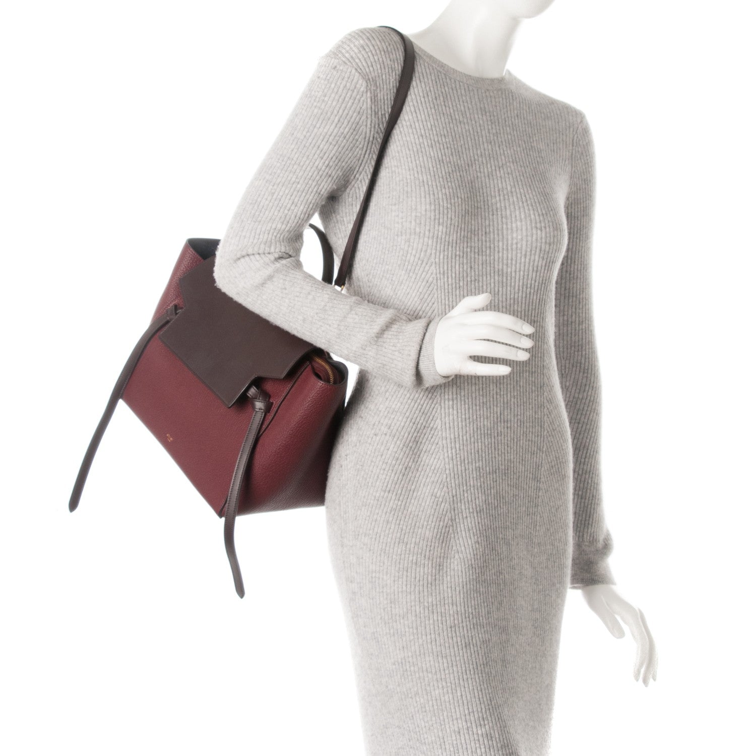 Celine Goatskin Smooth Calfskin Mini Belt Bag Burgundy 2 of 8