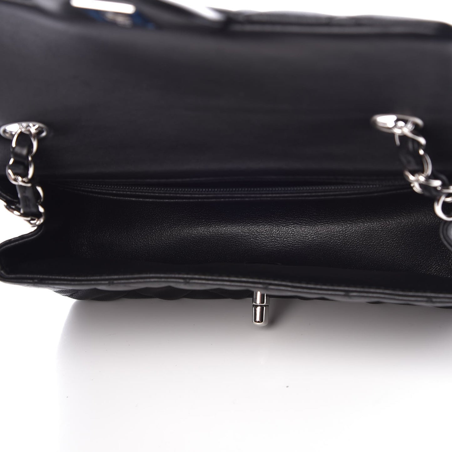 Lambskin Quilted Mini Rectangular Flap Black