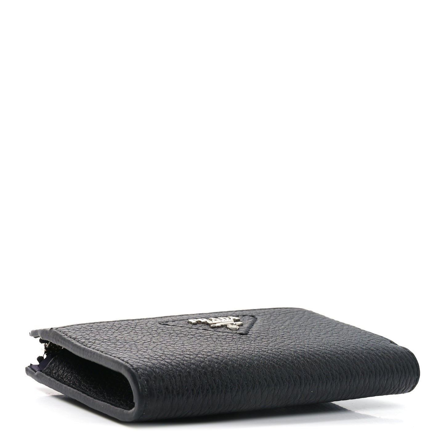 Vitello Daino Triangle Zip Around Keychain Black