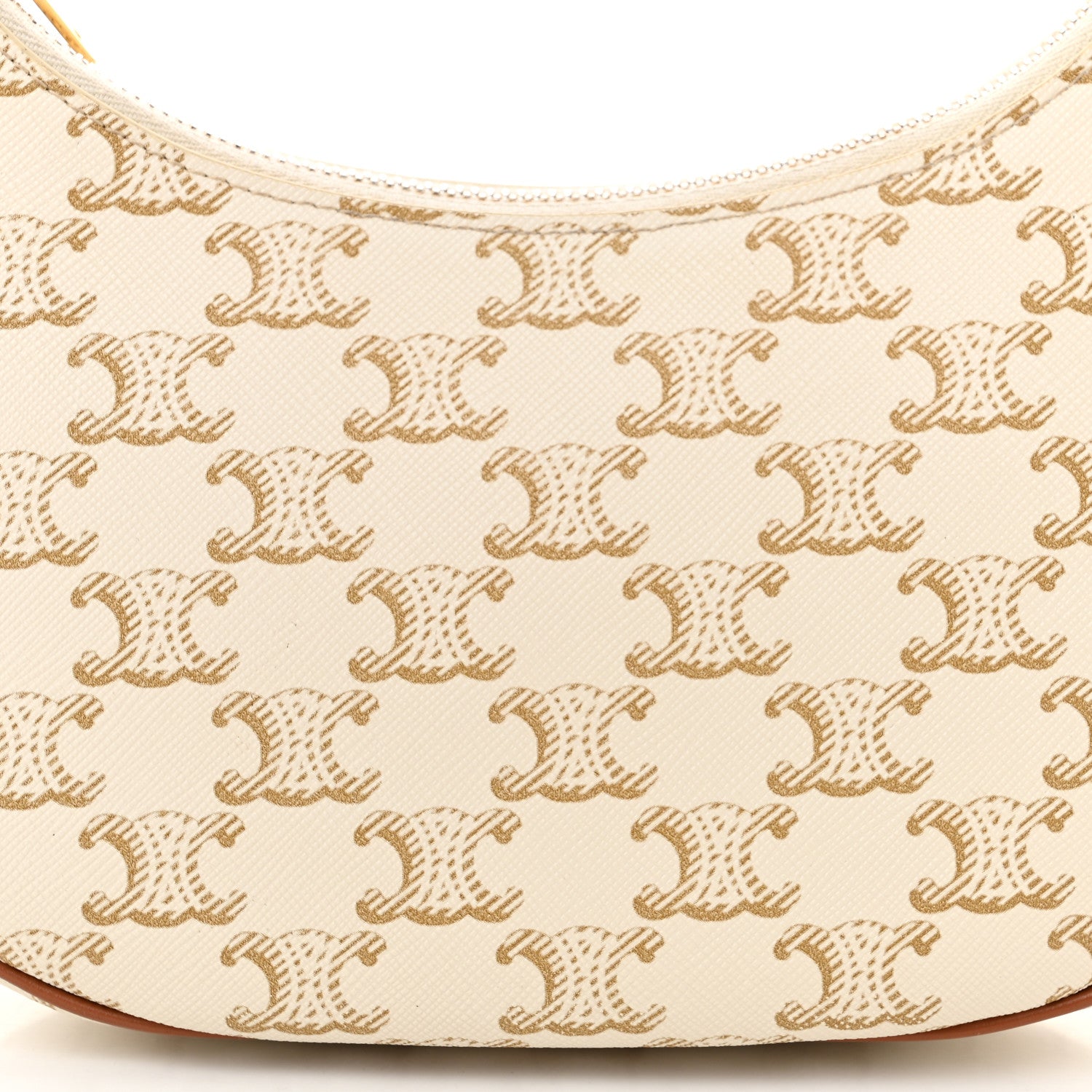 Celine Canvas Calfskin Ava Triomphe Shoulder Bag White 9 of 13
