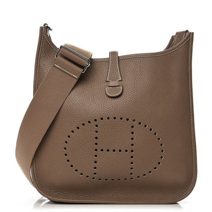 Hermes Taurillon Clemence Evelyne III PM Etoupe 1 of 9