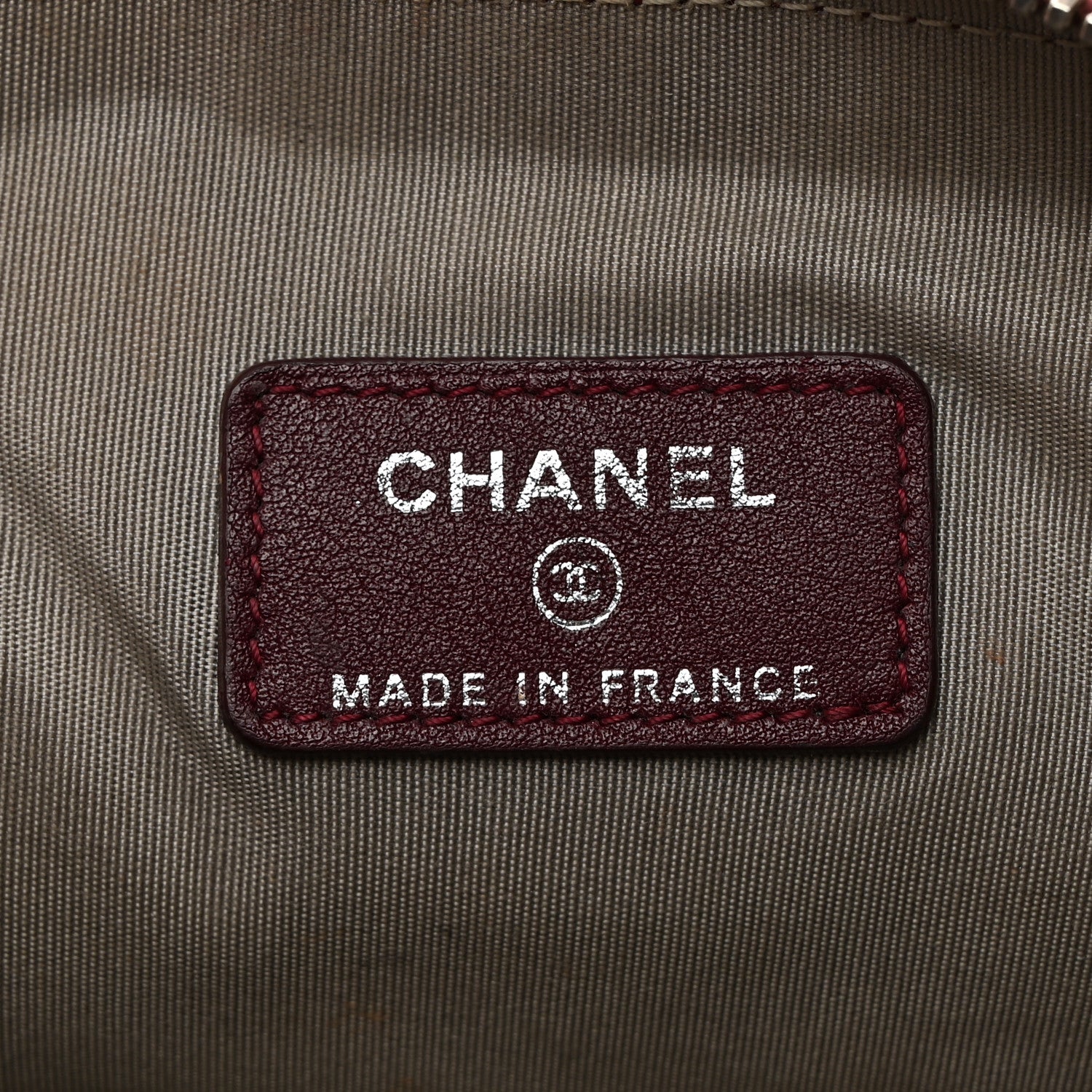 Chanel Patent Quilted Brilliant Cosmetic Case Dark Red 6 of 8