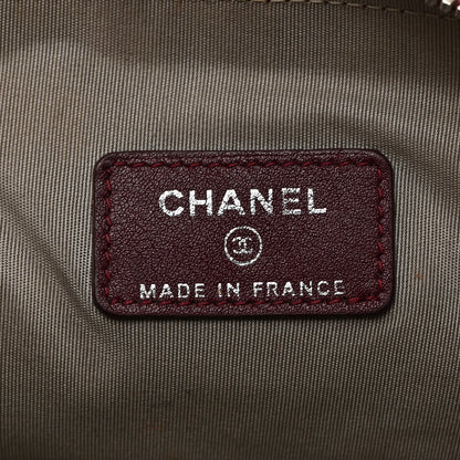 Chanel Patent Quilted Brilliant Cosmetic Case Dark Red 6 of 8