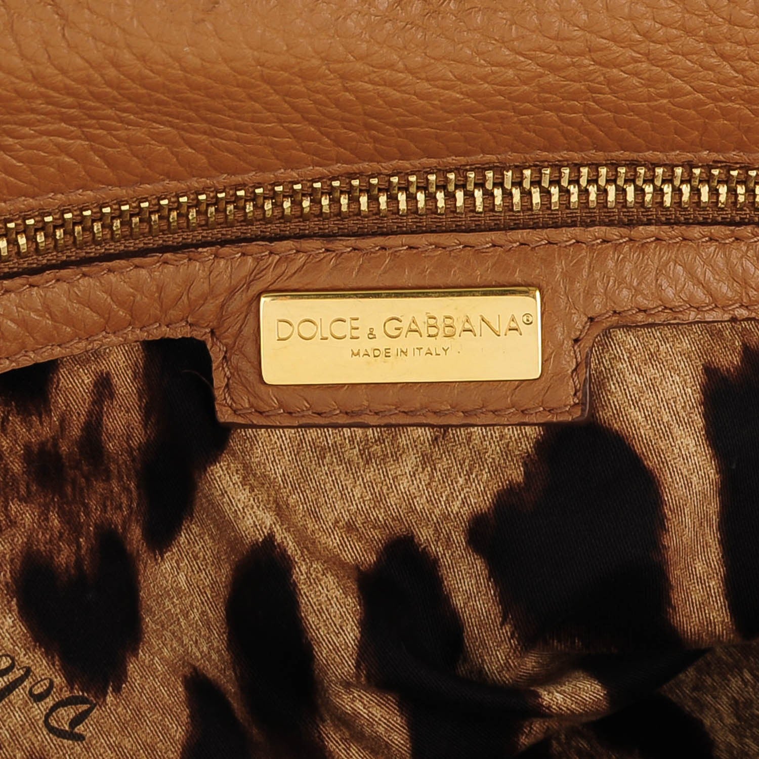 Dolce & Gabbana Grained Deerskin Large Miss Sicily Satchel Camel 7 of 11