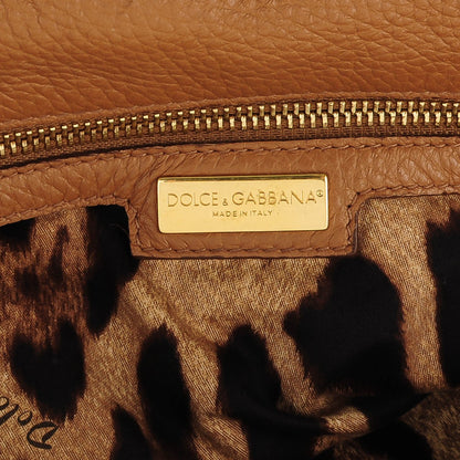 Dolce & Gabbana Grained Deerskin Large Miss Sicily Satchel Camel 7 of 11