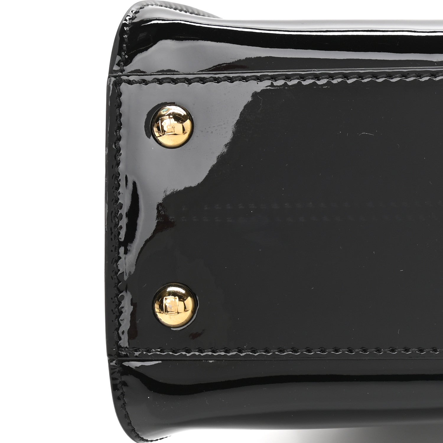 Fendi Patent Medium Peekaboo Iconic Defender Satchel Black 8 of 8