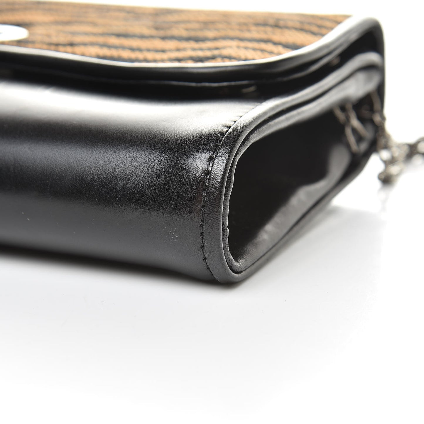 Calfskin Panama Tiger Riviera Clutch Black