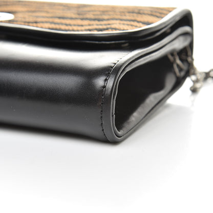 Christian Louboutin Calfskin Panama Tiger Riviera Clutch Black 10 of 17
