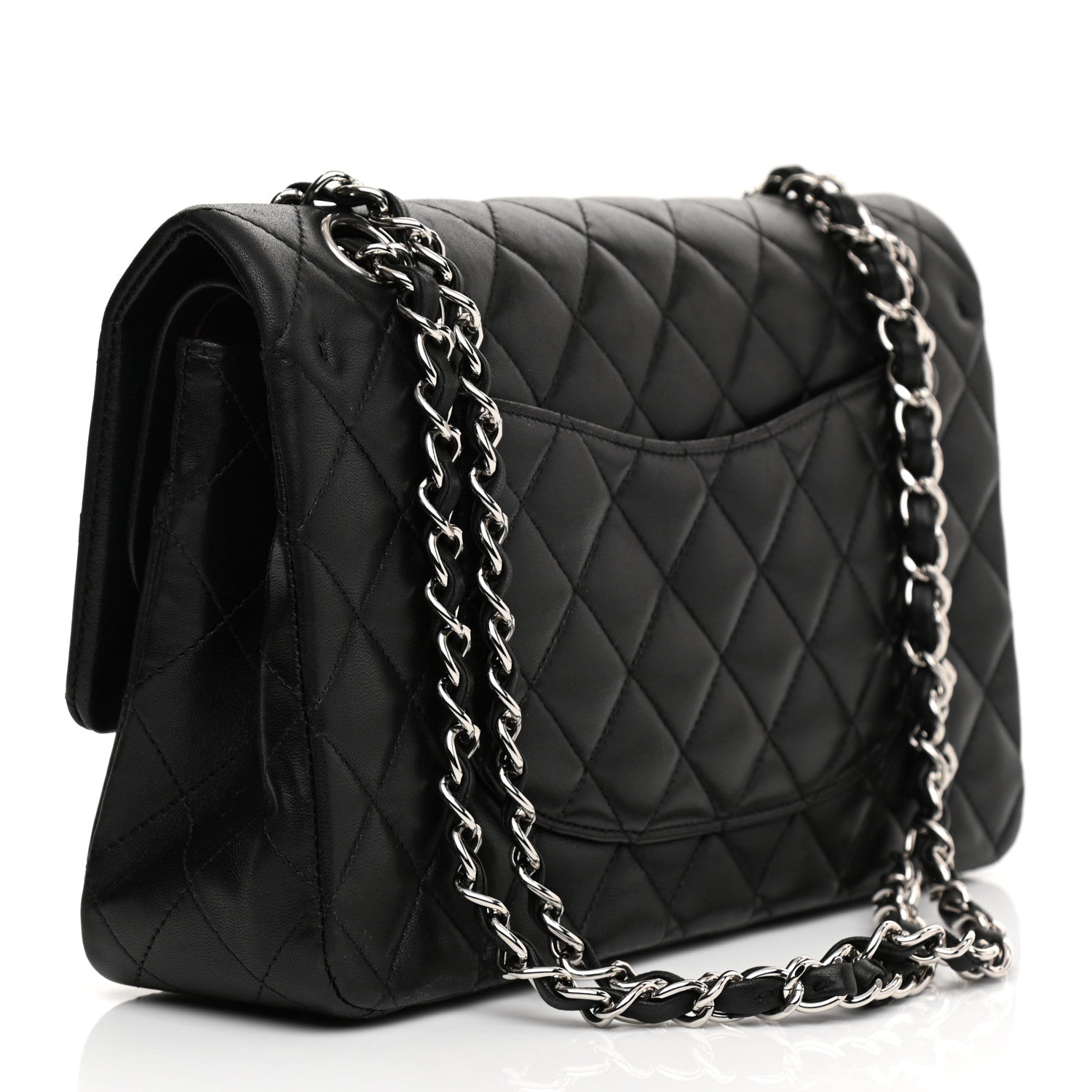 Chanel Lambskin Quilted Medium Double Flap Black 5 of 25