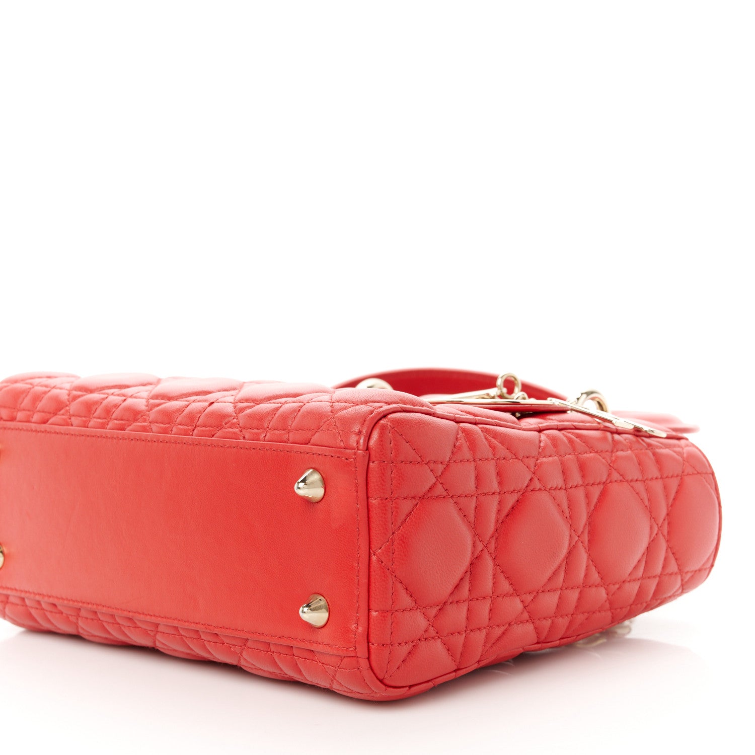 Christian Dior Lambskin Cannage Small Lucky Badges My Lady Dior Red 10 of 10