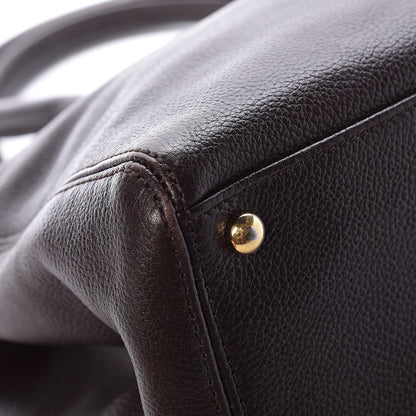 Chanel Calfskin Cerf Executive Shopper Tote Brown 11 of 13