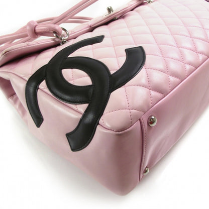 Chanel Calfskin Quilted Large Cambon Flap Pink Black 6 of 13