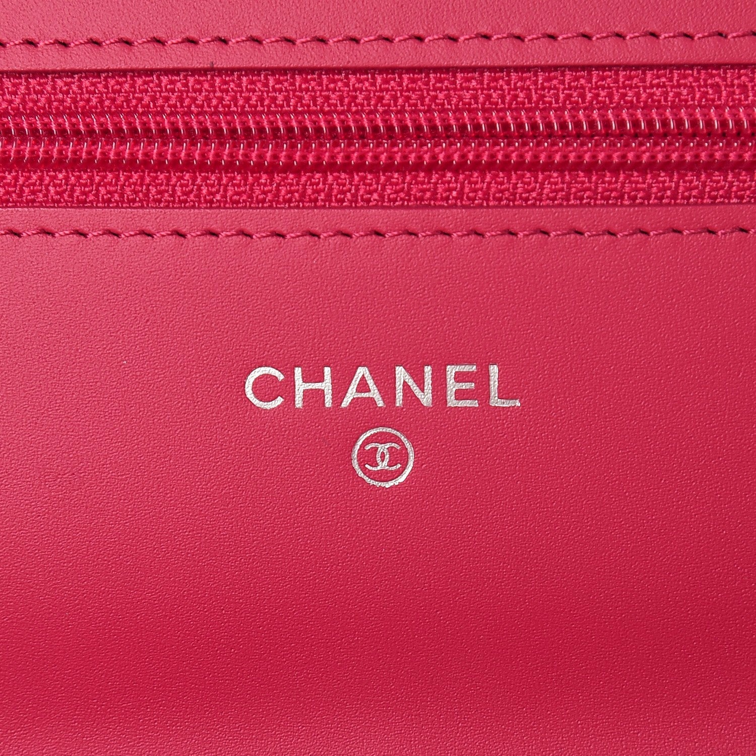 Chanel Caviar Timeless CC Wallet On Chain WOC Dark Pink 6 of 9