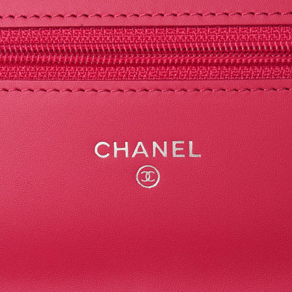 Chanel Caviar Timeless CC Wallet On Chain WOC Dark Pink 6 of 9