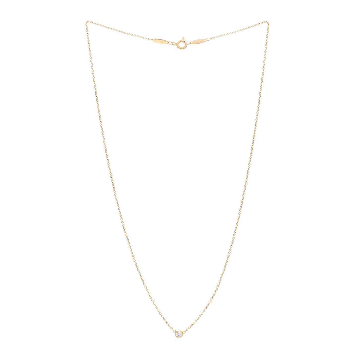 18K Yellow Gold Diamond .12ct Elsa Peretti Diamonds by the Yard Pendant Necklace